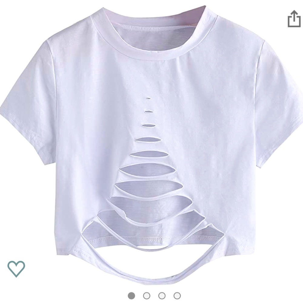 Distressed crop top
